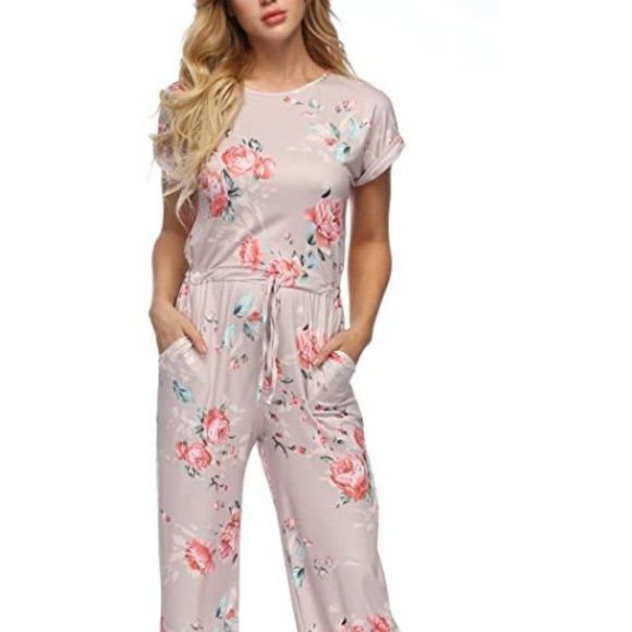 NEW RichCoco Floral Jumpsuit w/pockets Size Large - Picture 7 of 8